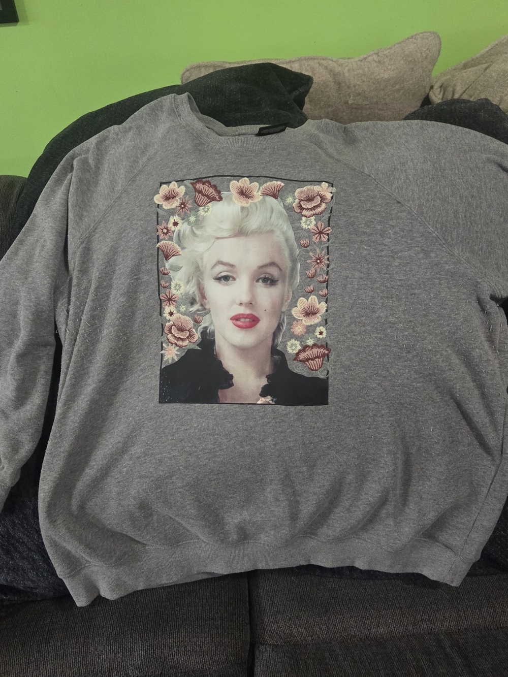 torrid Gray Graphic Sweatshirt with Floral Marilyn Print